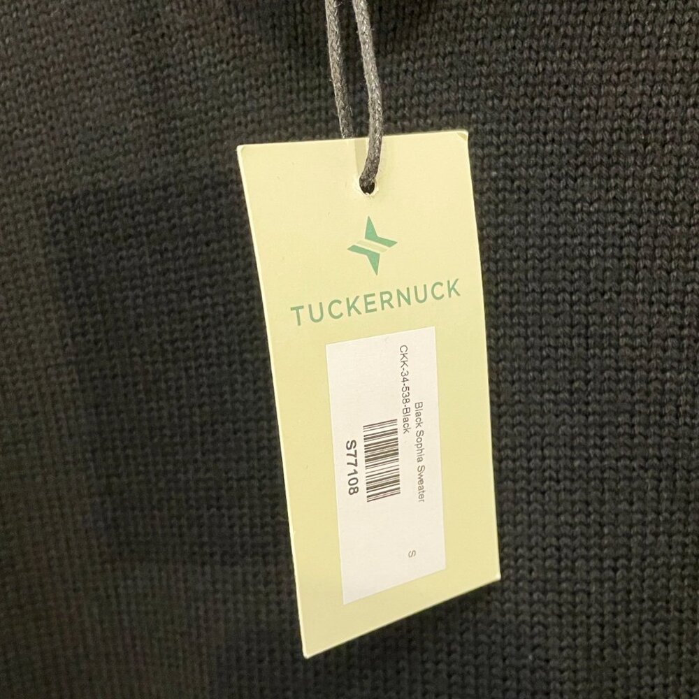 Last Chance! New Tnuck Sophia 100% Wool Gold Button Turtleneck Black Small $298 - Picture 9 of 11